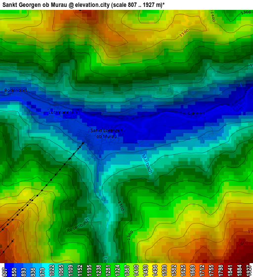 Sankt Georgen ob Murau elevation map