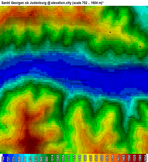 Sankt Georgen ob Judenburg elevation map