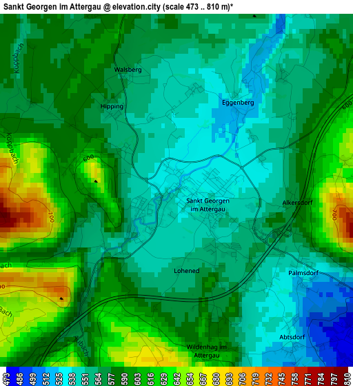 Sankt Georgen im Attergau elevation map