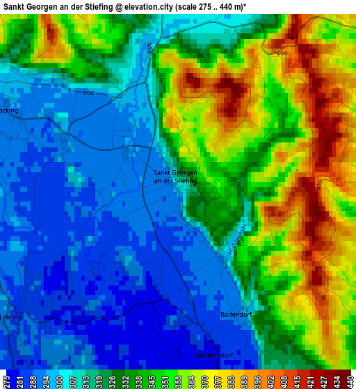 Sankt Georgen an der Stiefing elevation map