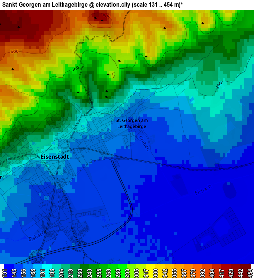 Sankt Georgen am Leithagebirge elevation map