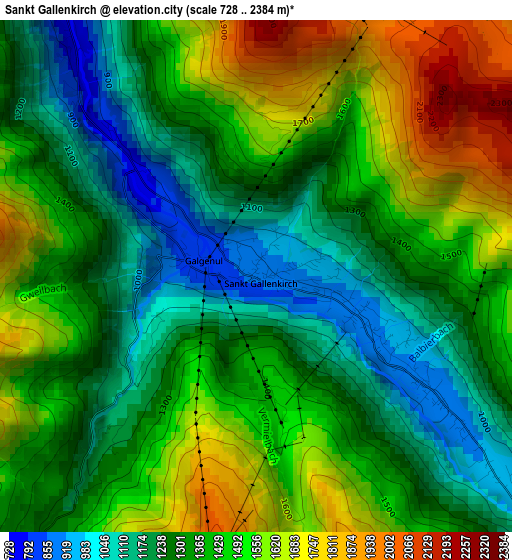 Sankt Gallenkirch elevation map