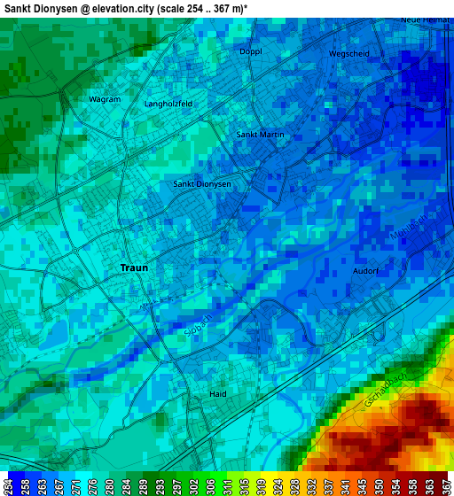 Sankt Dionysen elevation map