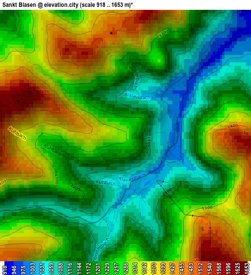 Sankt Blasen elevation map