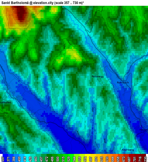 Sankt Bartholomä elevation map