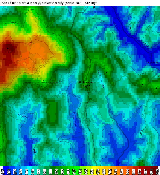 Sankt Anna am Aigen elevation map