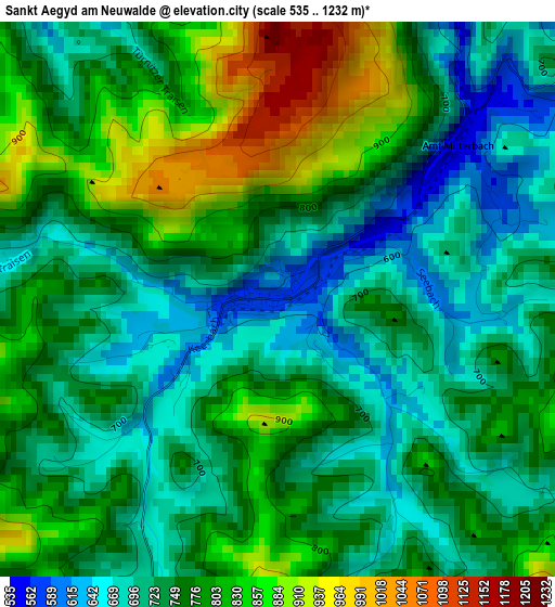 Sankt Aegyd am Neuwalde elevation map