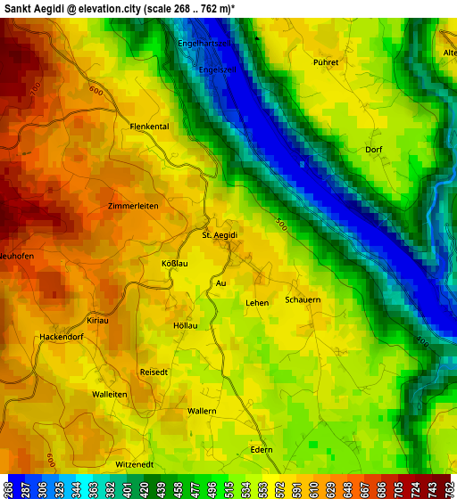 Sankt Aegidi elevation map