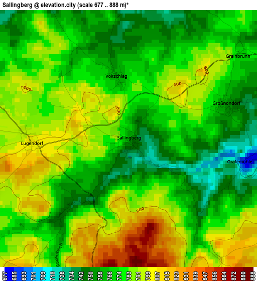 Sallingberg elevation map