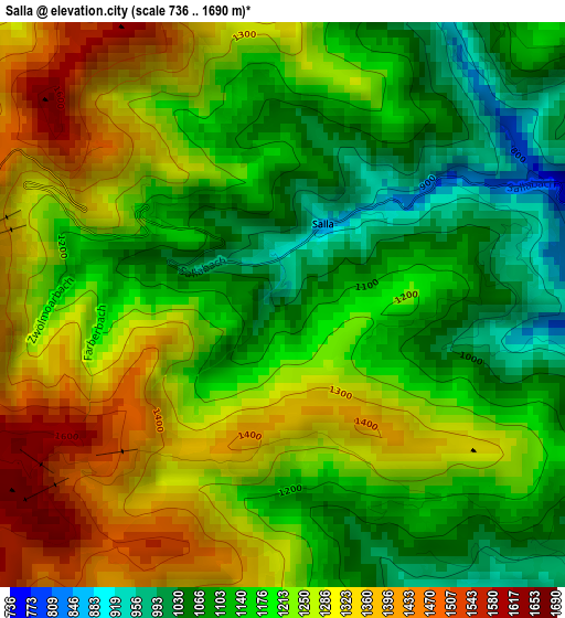 Salla elevation map