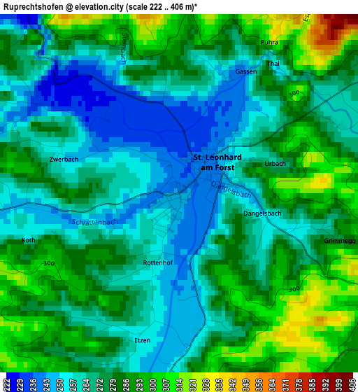 Ruprechtshofen elevation map