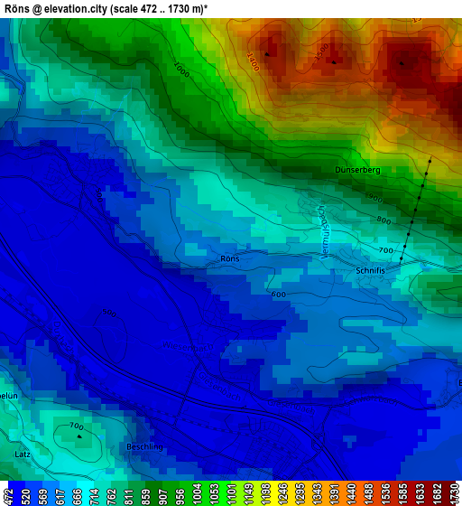 Röns elevation map