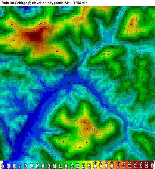 Rohr im Gebirge elevation map