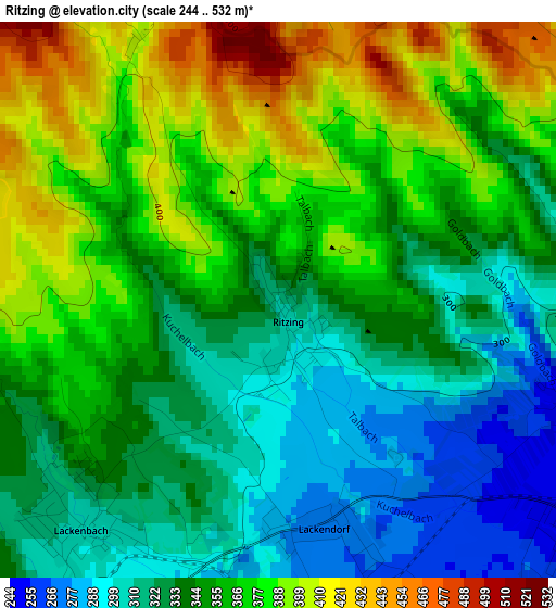 Ritzing elevation map