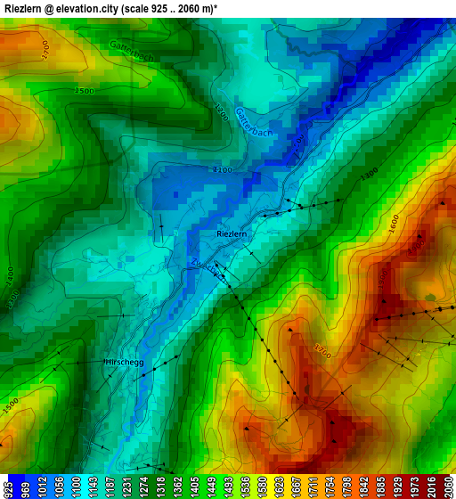 Riezlern elevation map