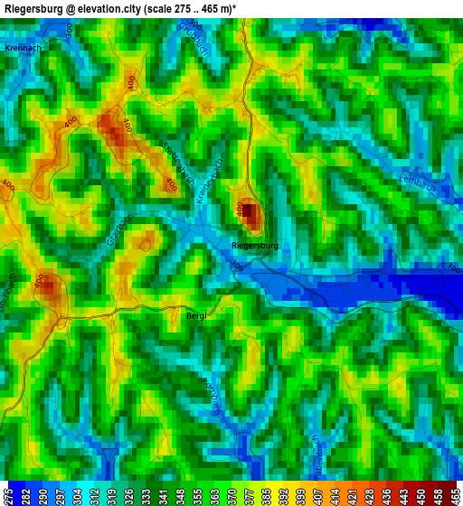 Riegersburg elevation map