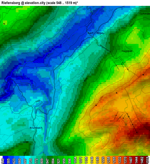 Riefensberg elevation map