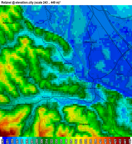 Retznei elevation map