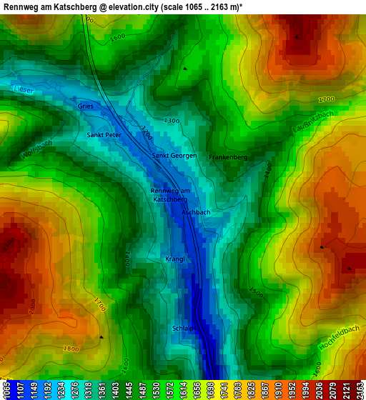 Rennweg am Katschberg elevation map