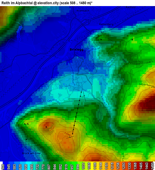 Reith im Alpbachtal elevation map