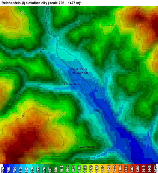 Reichenfels elevation map