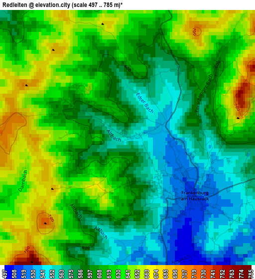 Redleiten elevation map