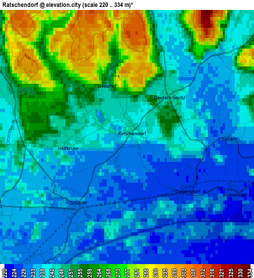 Ratschendorf elevation map