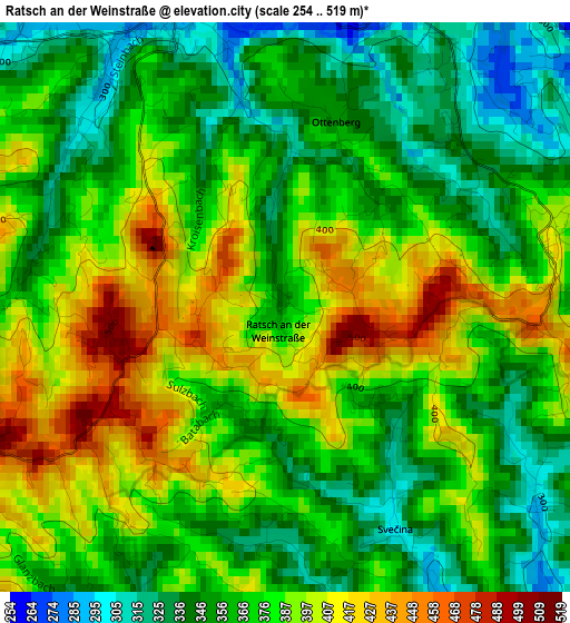 Ratsch an der Weinstraße elevation map