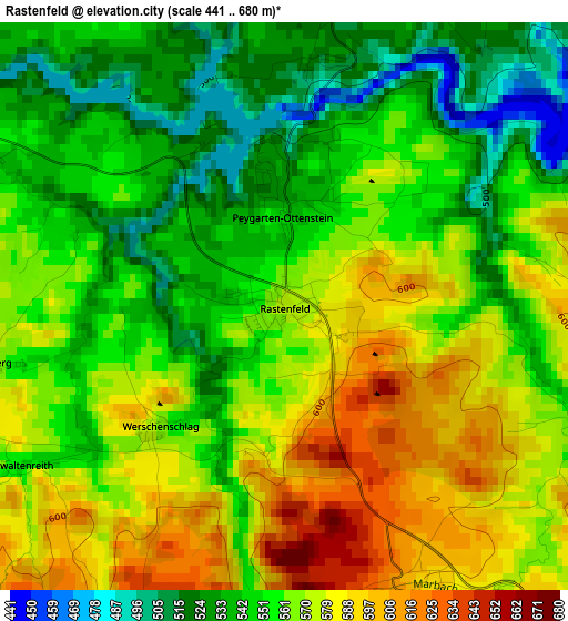 Rastenfeld elevation map