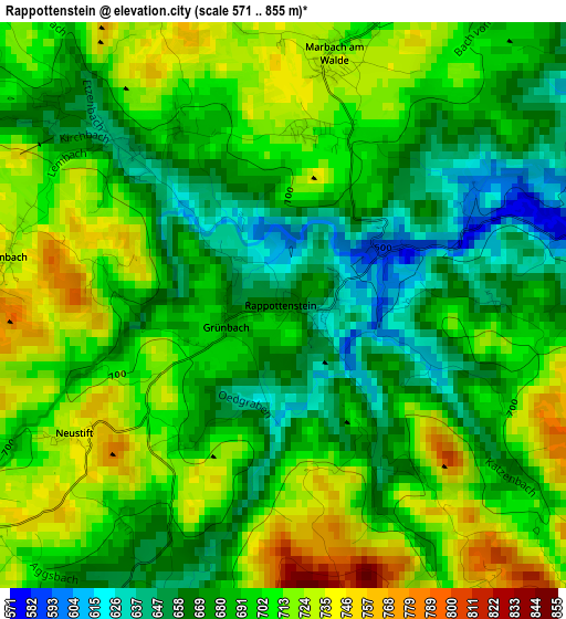 Rappottenstein elevation map