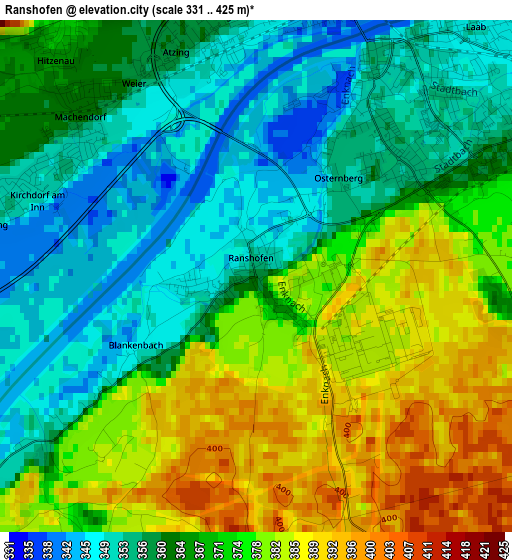 Ranshofen elevation map