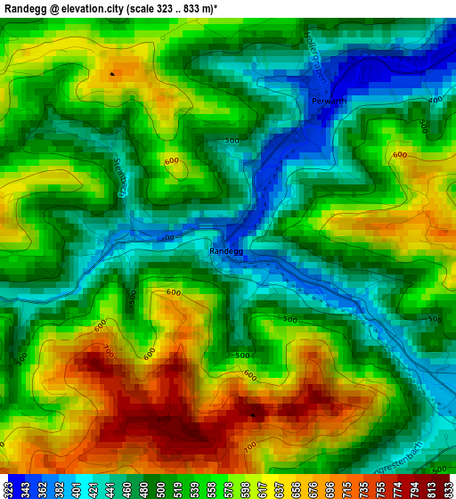 Randegg elevation map