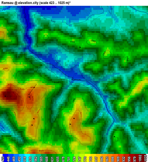 Ramsau elevation map