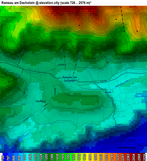 Ramsau am Dachstein elevation map