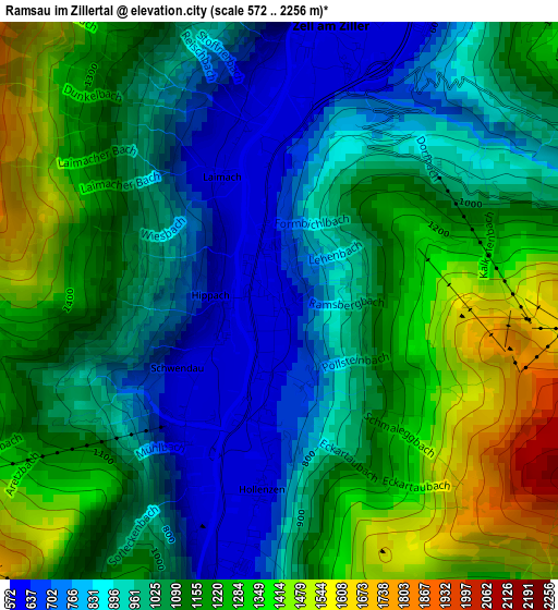 Ramsau im Zillertal elevation map