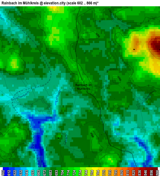 Rainbach im Mühlkreis elevation map