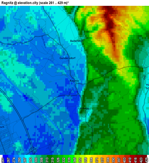 Ragnitz elevation map