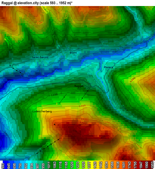 Raggal elevation map