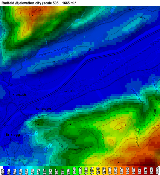 Radfeld elevation map