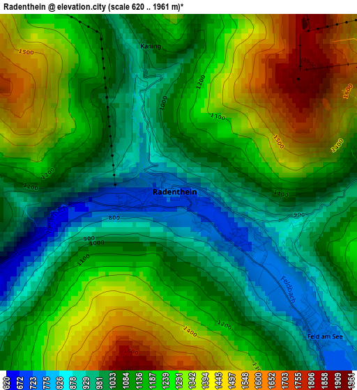 Radenthein elevation map