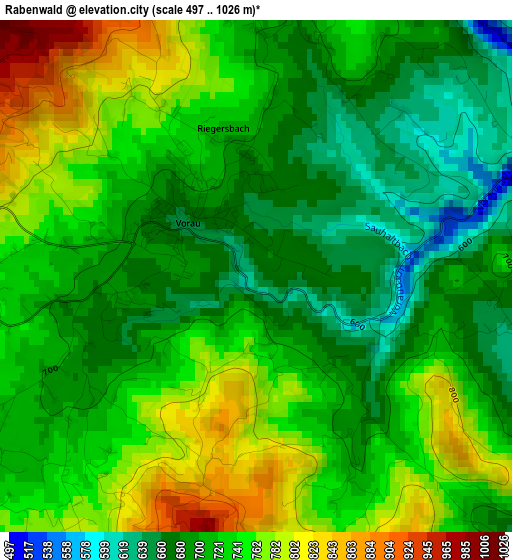 Rabenwald elevation map