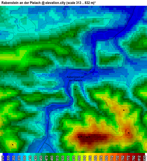 Rabenstein an der Pielach elevation map