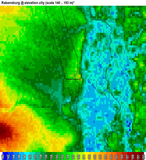 Rabensburg elevation map