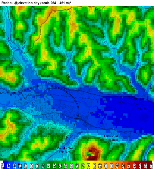 Raabau elevation map