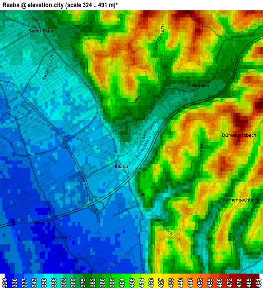 Raaba elevation map