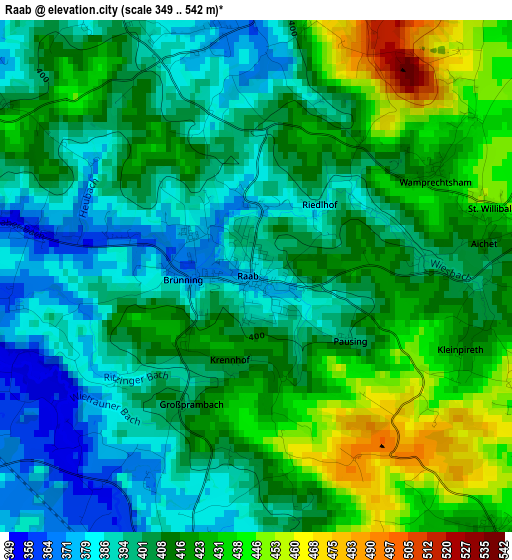 Raab elevation map