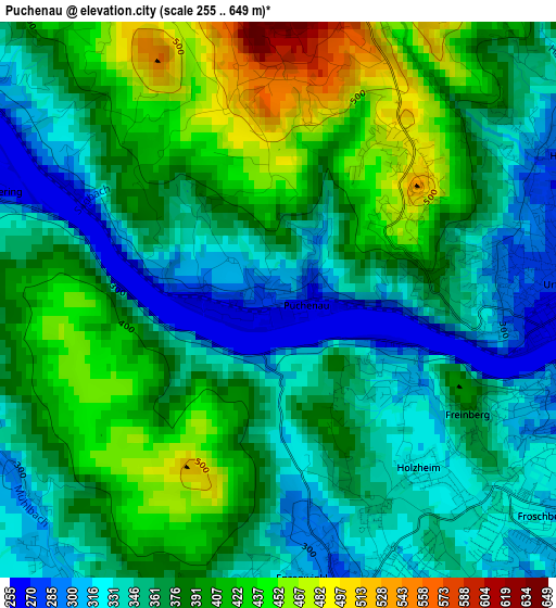 Puchenau elevation map