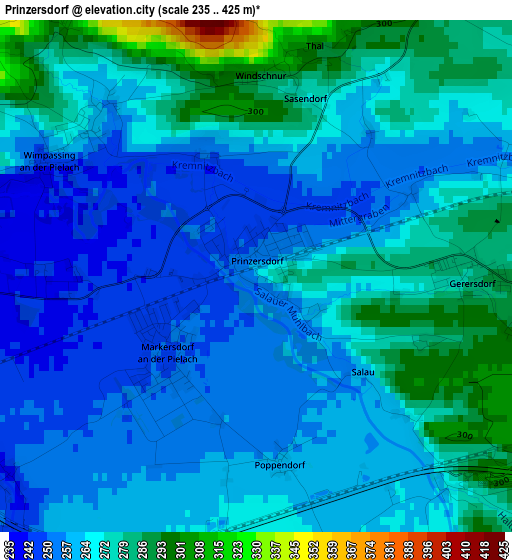 Prinzersdorf elevation map