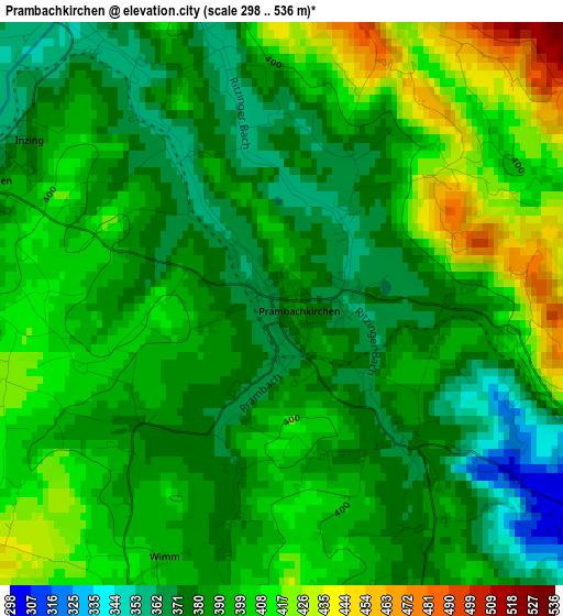 Prambachkirchen elevation map