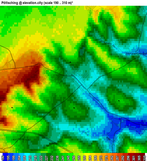 Pöttsching elevation map